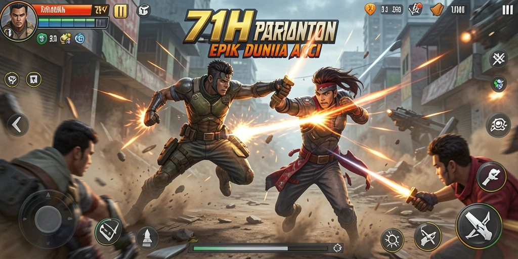 Tampilan menarik dari gameplay Action 71H yang mengasyikkan.