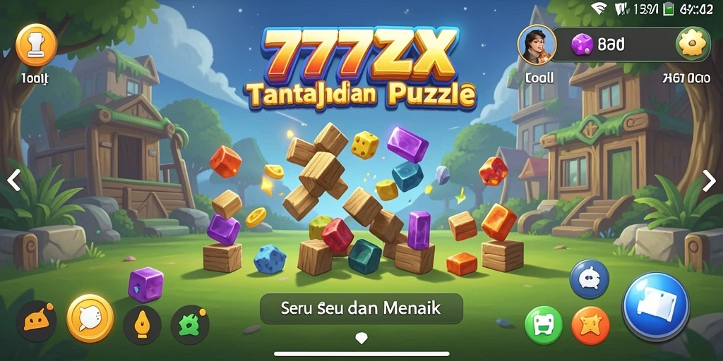 Screenshot menunjukkan gameplay menantang dalam 777ZX.