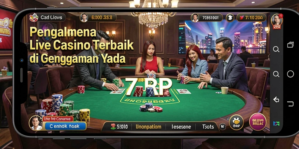 Screenshot menunjukkan gameplay Live Casino yang mendebarkan dalam aplikasi 77RP.
