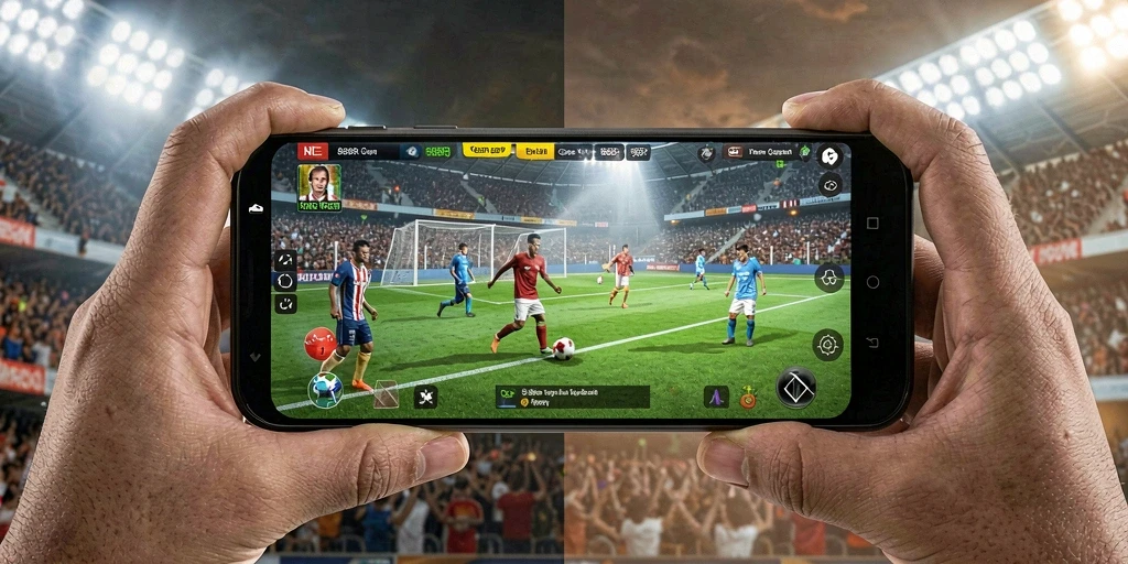 Screenshot gameplay 888R dengan aksi sepak bola seru.