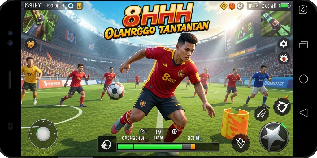Tangkapan layar menunjukkan aksi olahraga yang mendebarkan di 8HHH.