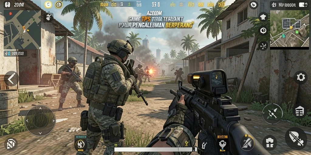 Tampilan gameplay A200M dengan aksi TPS yang intens.