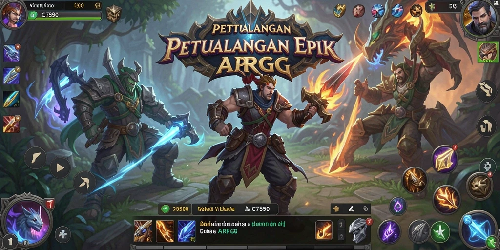Tampilan menyerupai petualangan epik dalam gameplay ARPG.