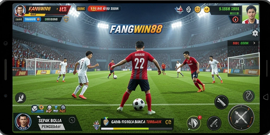 Tampilan gameplay FANGWIN88 yang mendebarkan dengan aksi sepak bola realistis.