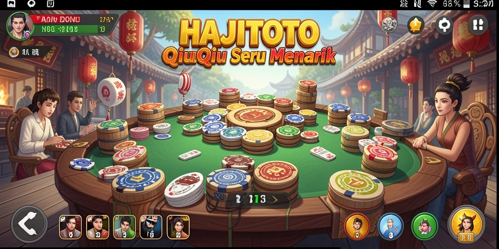 Tampilan menarik dari gameplay QiuQiu di HAJITOTO.