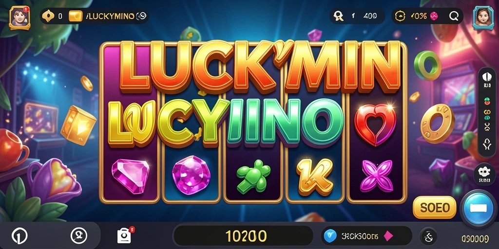 Tampilan permainan slot LUCKYMINO dengan grafis yang menarik.