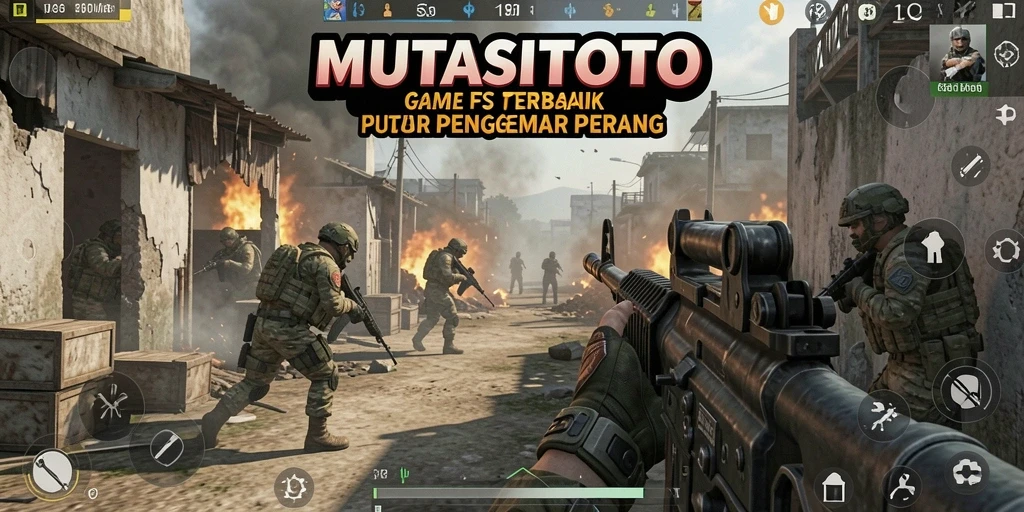 Cuplikan gameplay intens dari MUTASITOTO, menampilkan baku tembak yang seru.