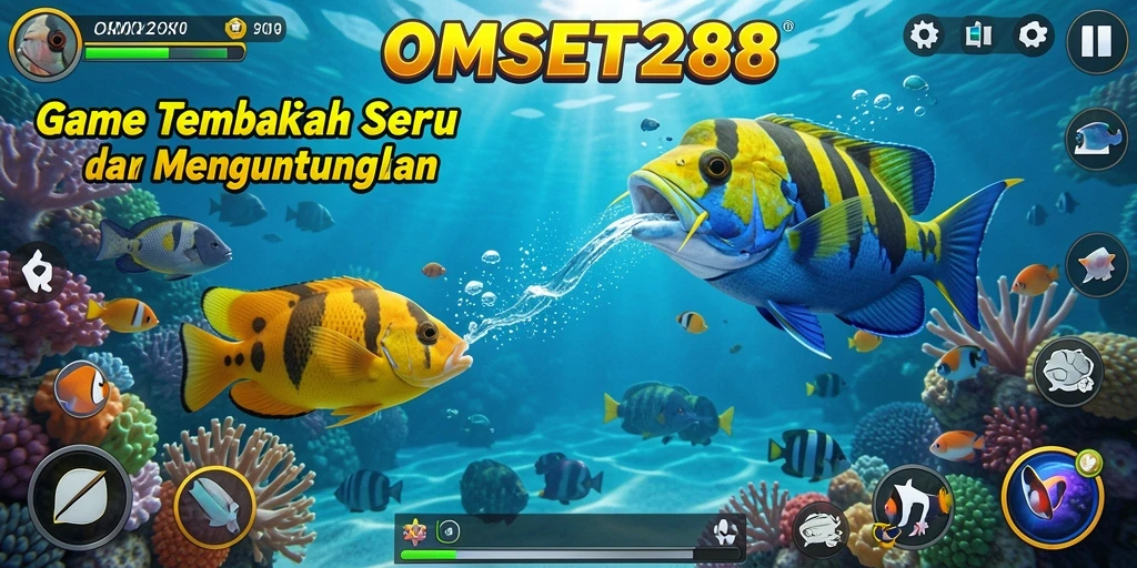 Tampilan gameplay seru saat menembak ikan di OMSET288.