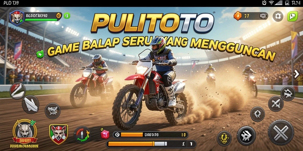 Gameplay intens dan realistis dalam PULITOTO saat balapan.