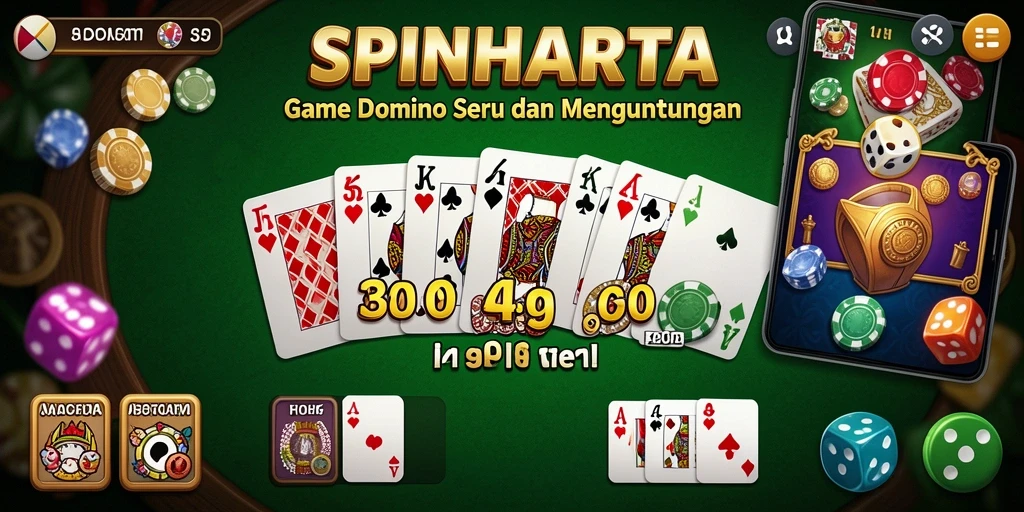 Screenshot gameplay <strong>SPINHARTA</strong> yang menunjukkan keseruan bermain Domino.